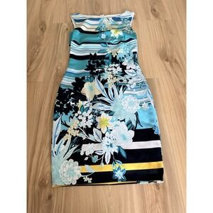 Cache Ladies Beautiful Floral Multicolor Pencil Sheath Dress - Size 6